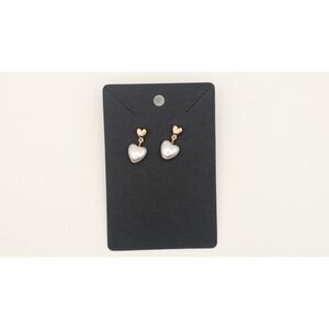 Evelyn Heart Earrings Faux Pearl Dangle Earrings